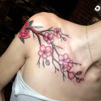 Collar bone tattoo by Terrel Crawford
