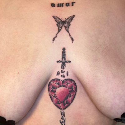 Sternum tattoo by Danielle Mayberry