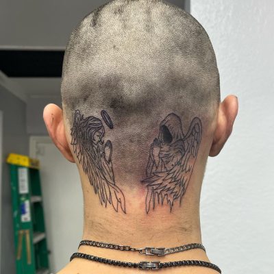 Head tattoo by Hannah