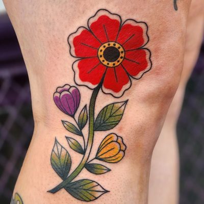 Knee tattoo by Jordan Orcutt