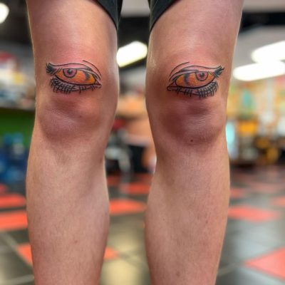 Knee tattoo by David Paul