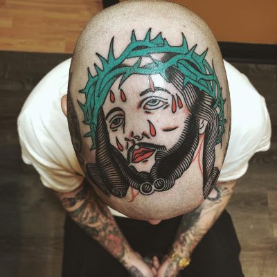 Head tattoo by Rich