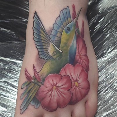 Foot tattoo by Katrina Gridley