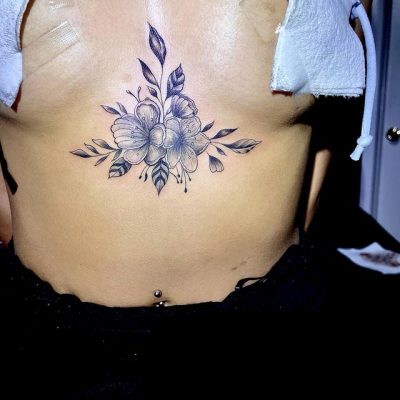 Sternum tattoo by Byroth