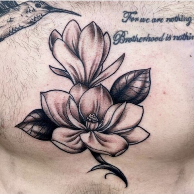 Sternum tattoo by Jean-Luc