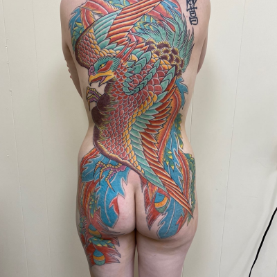 Body suit tattoo by Carl Hallowell