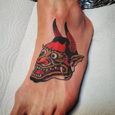 Foot tattoo by Natalia Marín